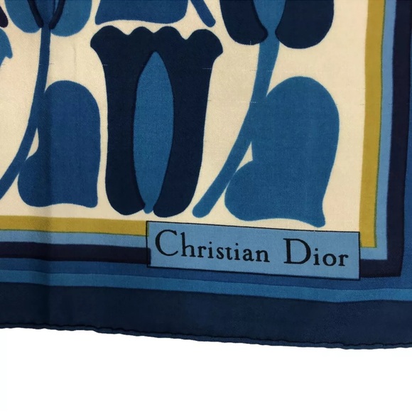 219 Christian Dior CD Tulip Alibi Silk Scarf - Picture 8 of 9